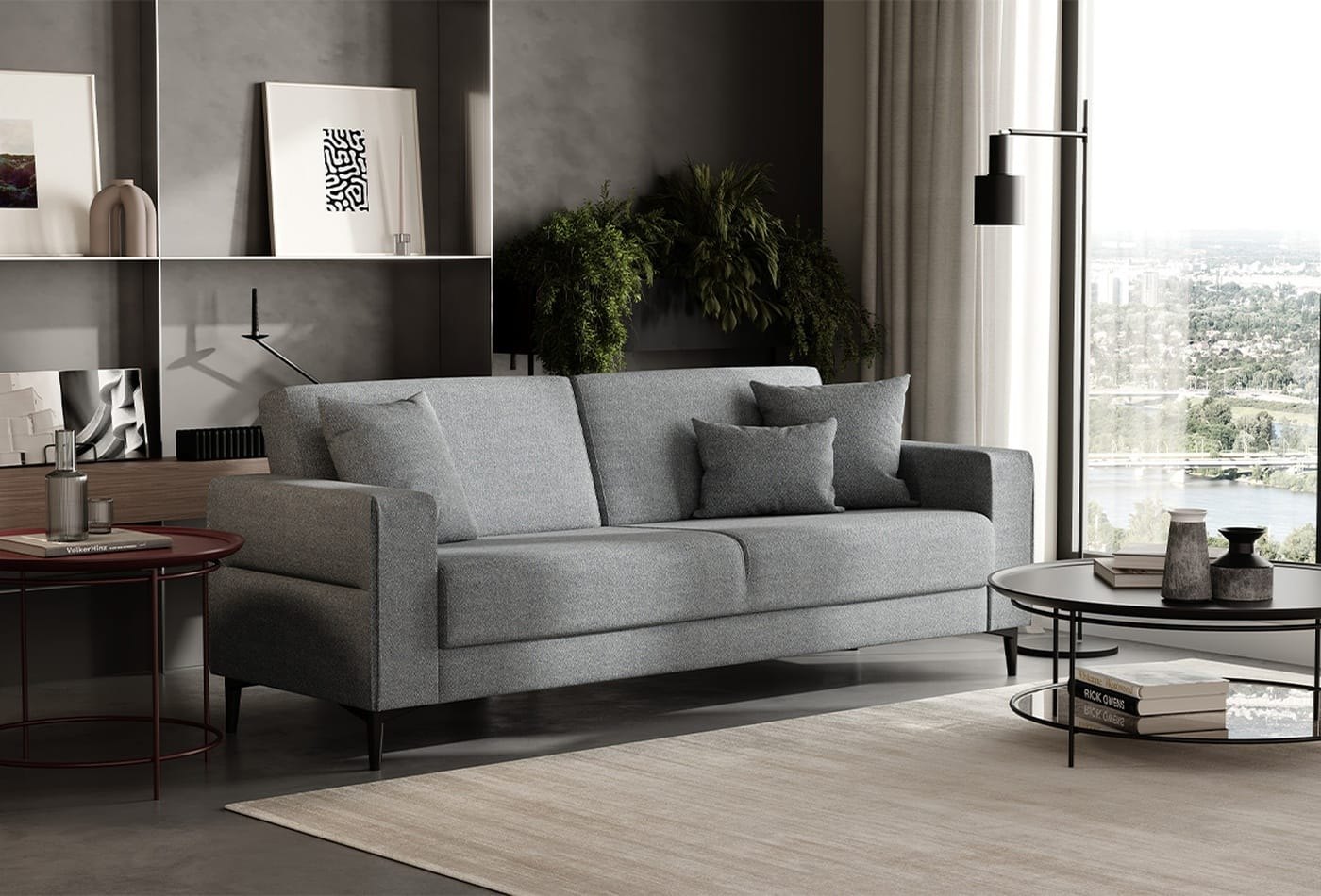 Enza Home Briza Plus 3'lü Yataklı Koltuk, Buklet, 17504 Açık Mavi ürün görseli