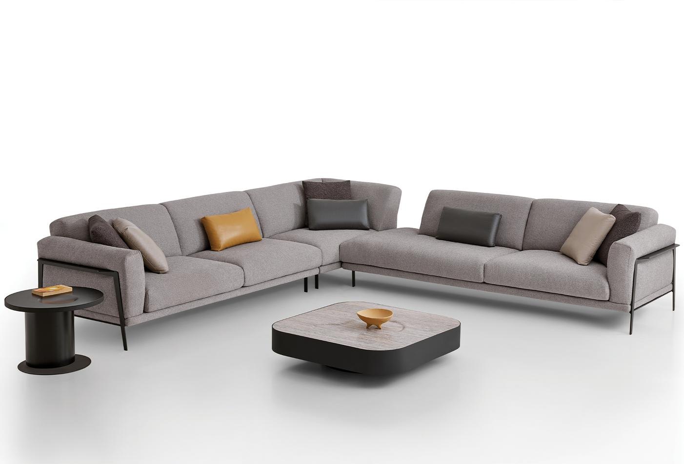 Enza Home Emoticon Köşe Takımı, Şönil, 54503 Gri ürün görseli