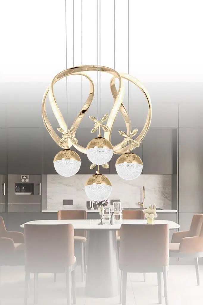 Eray Aydınlatma Eray Aydınlatma 1688-50 SR 4 Toplu Gold Led Avize ürün görseli