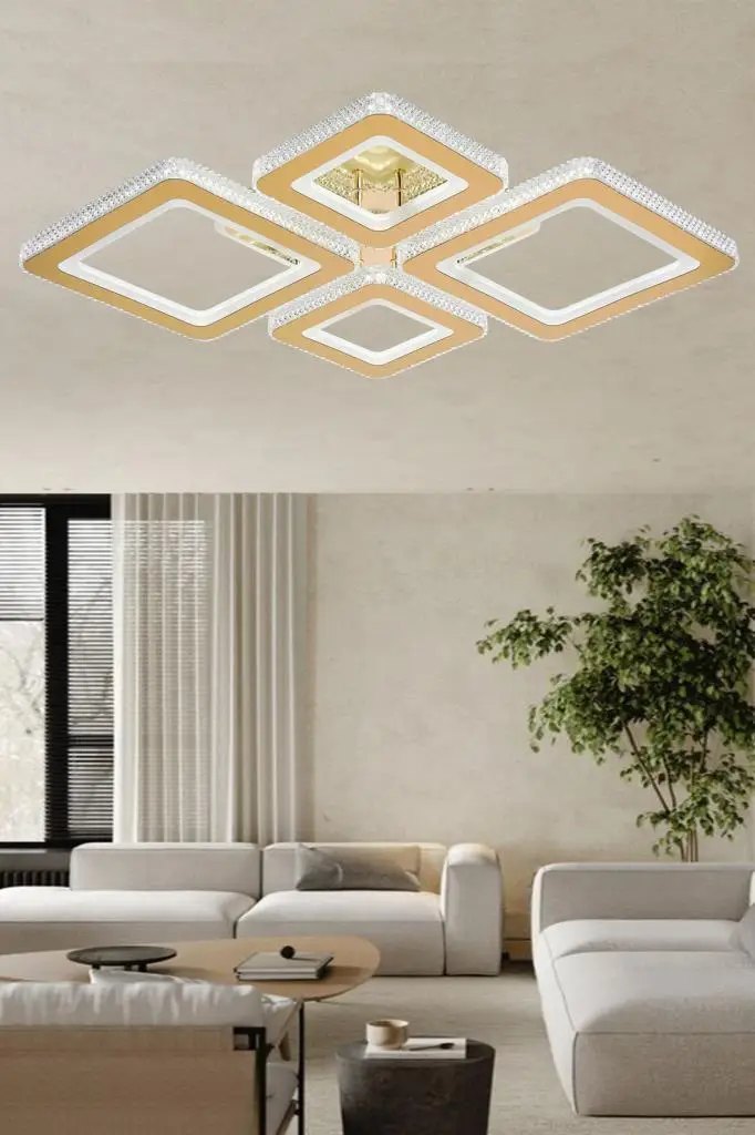 Eray Aydınlatma Eray Aydınlatma 2021-4 Sarı Dimmer Kumandalı Led Avize ürün görseli