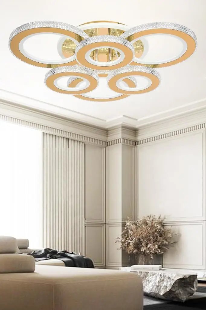 Eray Aydınlatma Eray Aydınlatma 2023-6 Sarı Dimmer Kumandalı Led Avize ürün görseli