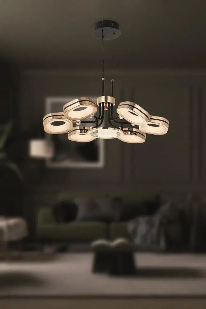 Eray Aydınlatma Eray Aydınlatma 5093-6 Sarı Siyah Led Avize ürün görseli