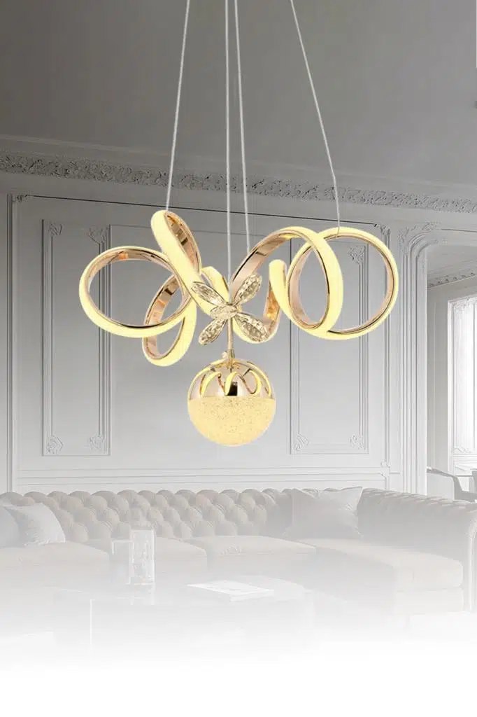 Eray Aydınlatma Eray Aydınlatma 9168-1 Gold Kristal Taşlı Led Avize ürün görseli