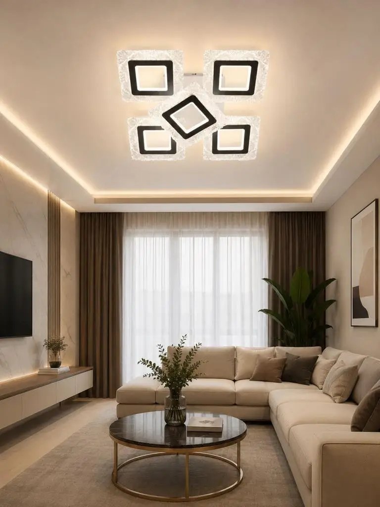 Eray Aydınlatma Eray Aydınlatma A016-4+1 Beyaz Dimmer Kumandalı Led Avize ürün görseli
