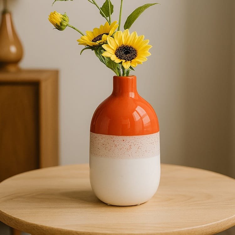 Evidea Evidea Deco Earthy Hues Vazo - Turuncu - 25 cm ürün görseli
