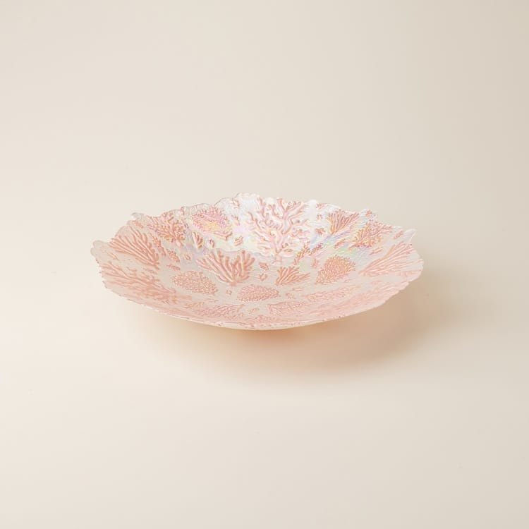 Evidea Evidea Deco Mercan Dekoratif Tabak - Beyaz / Pembe - 40 cm ürün görseli