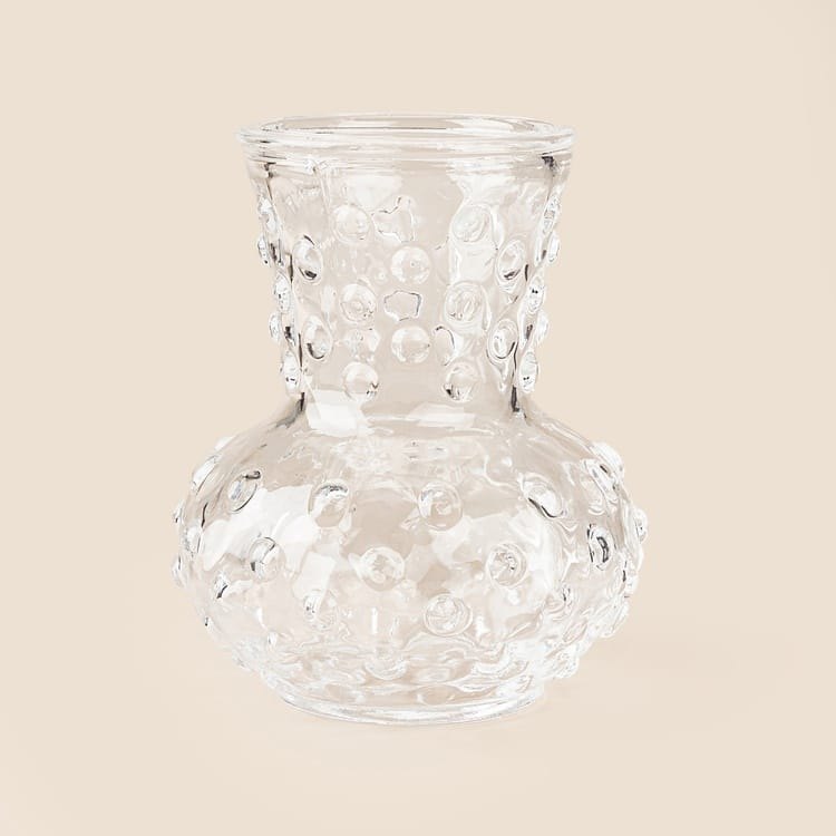 Evidea Evidea Deco Nokta Kabarcıklı Mini Vazo - Şeffaf - 11,5x11,5x14 cm ürün görseli