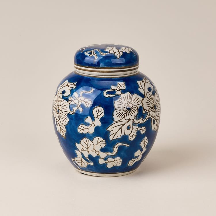 Evidea Evidea Deco Sorrento Seramik Vazo - Lacivert / Beyaz - 15,5 cm ürün görseli