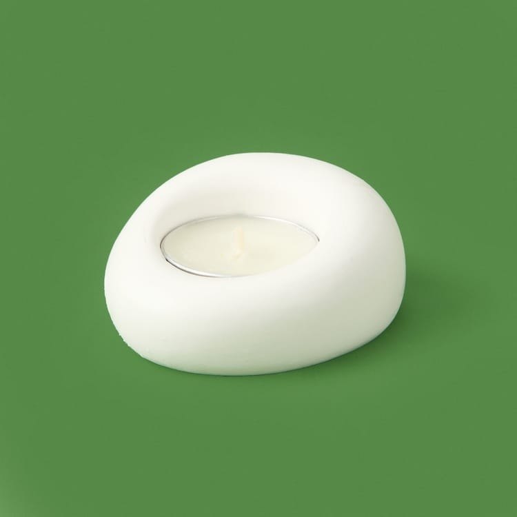 Evidea Evidea Deco Taş Mumluk - Beyaz - 5 cm ürün görseli