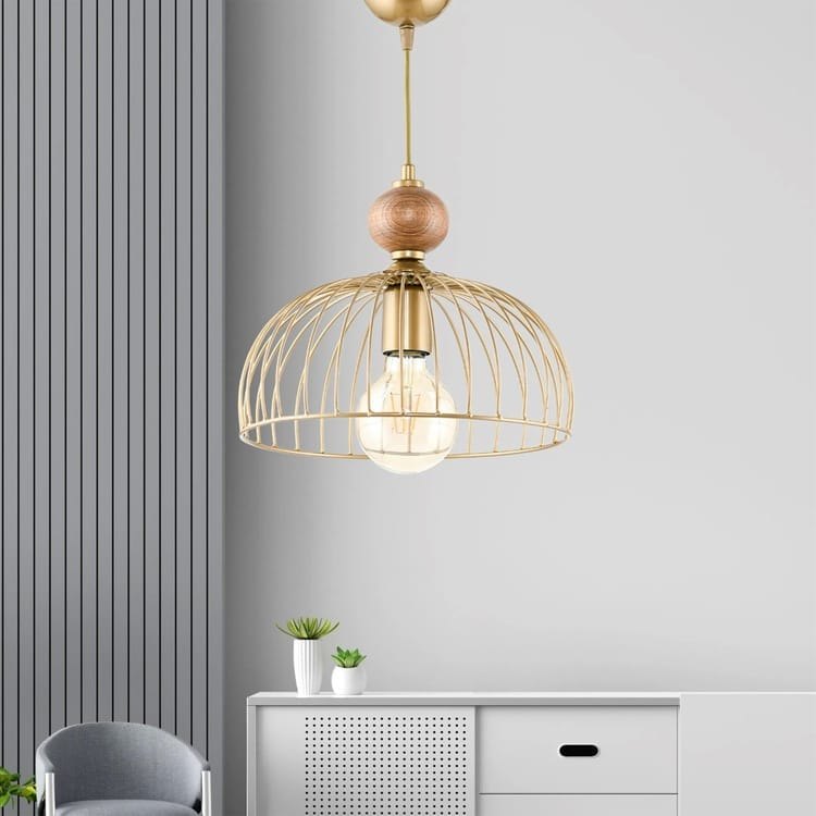 Evidea Safir Light Cesta Ahşap Detaylı Tekli Sarkıt - Eskitme ürün görseli